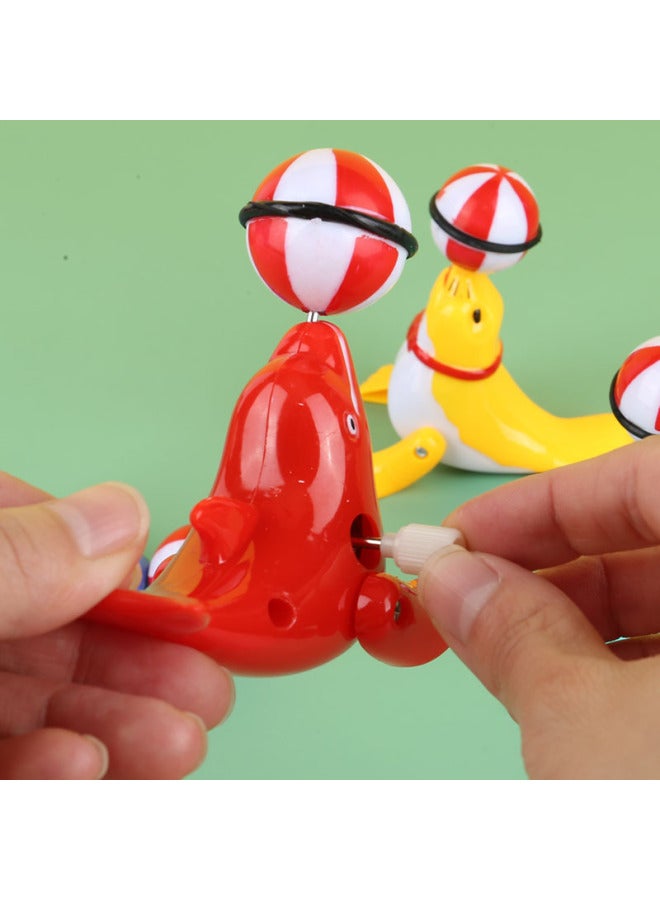 Chain Winding Small Animal Sea Lion Top Ball Simulation Winding Will Run 360-degree Rotating Educational Children's Toys Wholesale-Color:Clockwork Sea Lion - Image 3