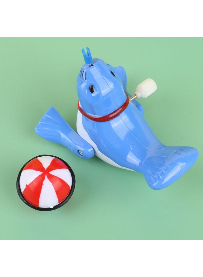 Chain Winding Small Animal Sea Lion Top Ball Simulation Winding Will Run 360-degree Rotating Educational Children's Toys Wholesale-Color:Clockwork Sea Lion - Image 4