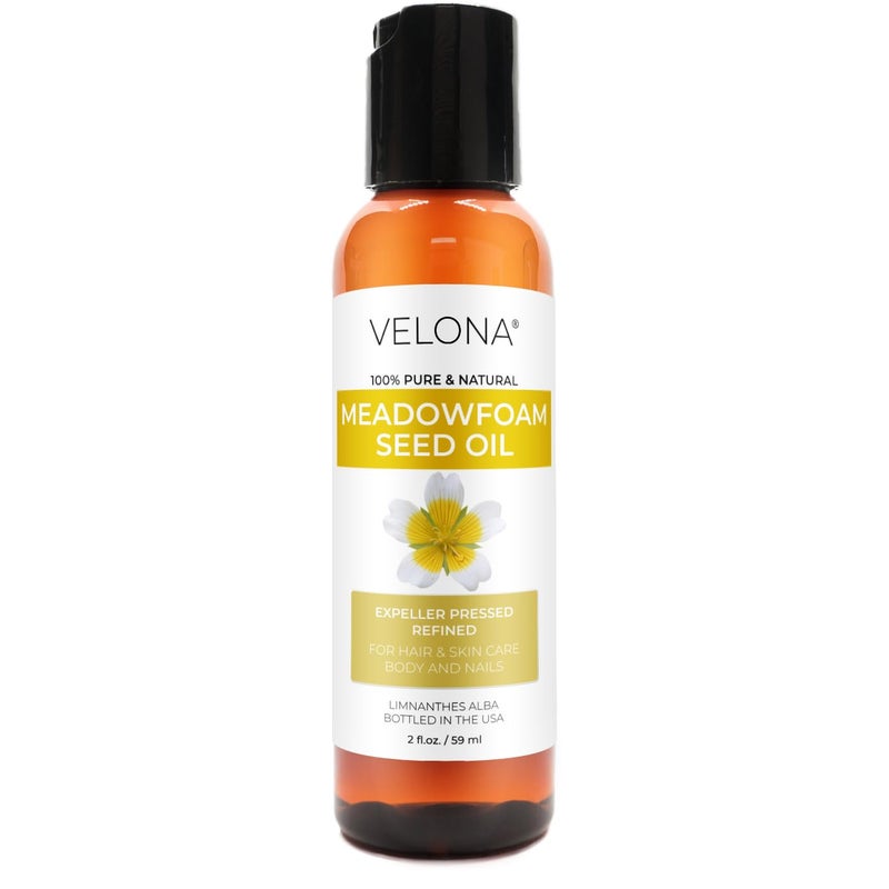 velona Meadowfoam Seed Oill 2 Fl Oz  100 Pure and Natural Carrier Oil  Refined Cold pressed  Cooking Skin Hair Body  Face Moisturizing  Use Today  Enjoy Results