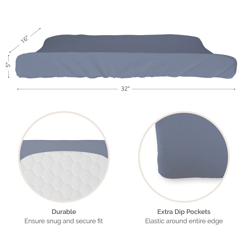 Natemia Organic Cotton Changing Pad Cover - 16x32 - Silky Soft & Hypoallergenic - Fits Cradle & Bassinet - Perfect Baby Shower Registry Gift - Image 2