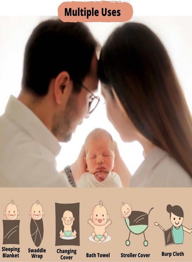 MINI MAVIN Premium 100% Cotton Muslin Swaddle Wrap for New Born Baby, (Size 100 cm by 100 cm) (Pack of 2, Multicolor) | Newborn Baby Swaddle | Set of 2 | - Image 2