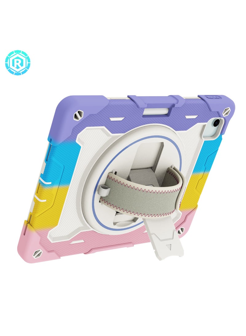 URBBKING PC + Silicone 3-Layers Combo Armor Heavy Duty Shockproof Cover with 360° Rotating Ring Stand for iPad Air 11-Inch M2 (2024) / iPad Air 11-Inch M3 (2025), Air 2024 (6th Generation) M2 11-Inch, iPad Air 5/4 (2022/2020 5th/4th Generation 10.9-Inch) Multicolor  - Image 2