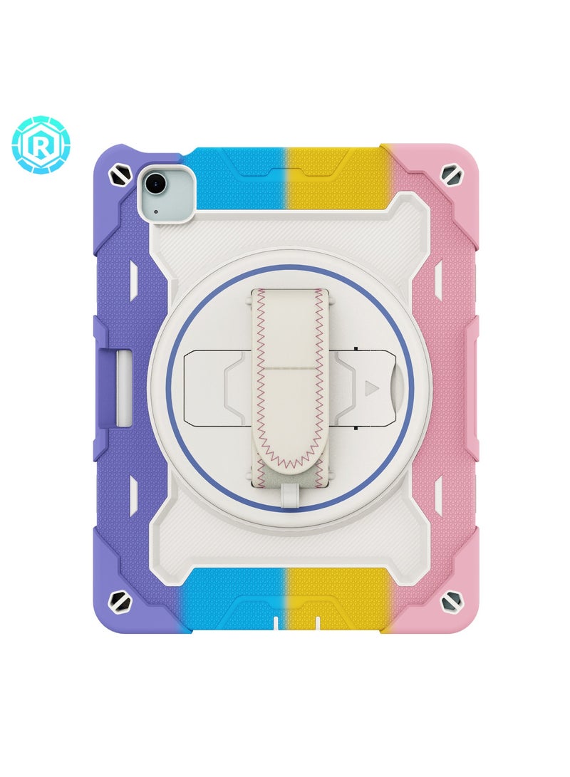 URBBKING PC + Silicone 3-Layers Combo Armor Heavy Duty Shockproof Cover with 360° Rotating Ring Stand for iPad Air 11-Inch M2 (2024) / iPad Air 11-Inch M3 (2025), Air 2024 (6th Generation) M2 11-Inch, iPad Air 5/4 (2022/2020 5th/4th Generation 10.9-Inch) Multicolor  - Image 1