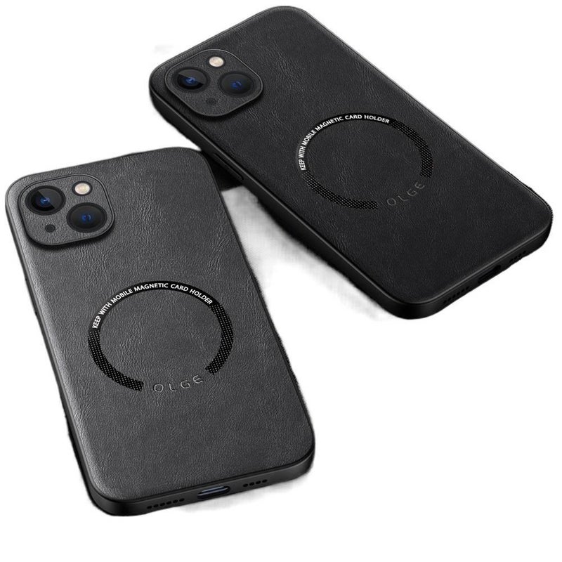 غطاء واقي، حماية من السقوط، أسود ملمس جلد، مقاوم للصدمات لـ iPhone 11 باللون الأسود لترتيب الأغراض للاستخدام العملي للاستخدام الخارجي - Image 3