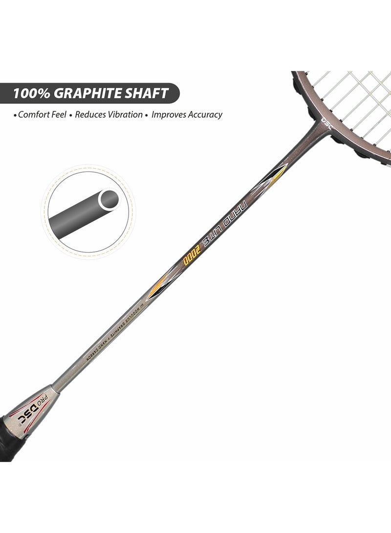 دي أس سي نانو لايت 2000 مضرب كرة الريشة | تصميم خفيف الوزن | أداء متين | الديناميكا الهوائية المتقدمة - Image 3