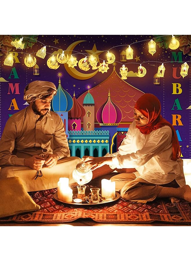إيروريكس ديكورات رمضان للمنزل 3M 20 مصباح رمضان LED مصابيح رمضان صندوق بطارية تعمل بوضعين مصابيح ديكور رمضان LED ذهبية للمنزل إكسسوارات الحفلات - Image 3