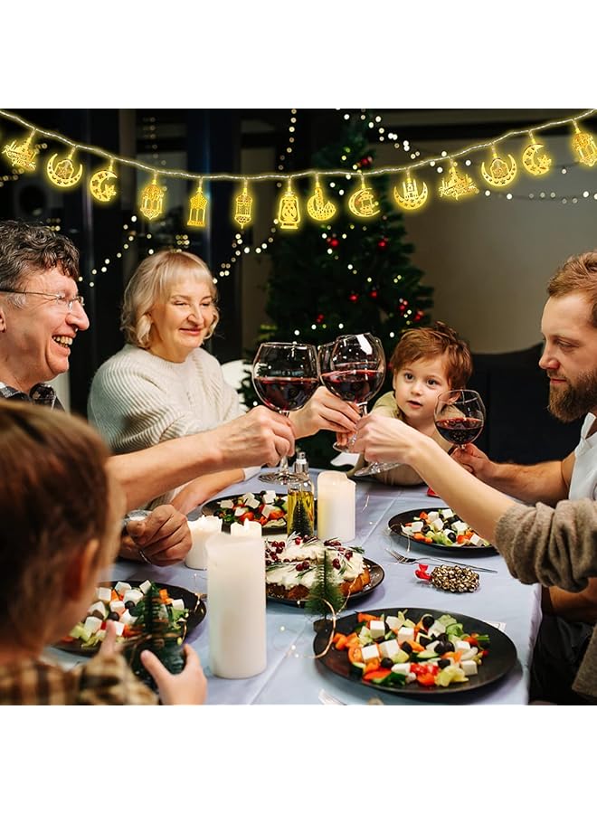 إيروريكس ديكورات رمضان للمنزل 3M 20 مصباح رمضان LED مصابيح رمضان صندوق بطارية تعمل بوضعين مصابيح ديكور رمضان LED ذهبية للمنزل إكسسوارات الحفلات - Image 4