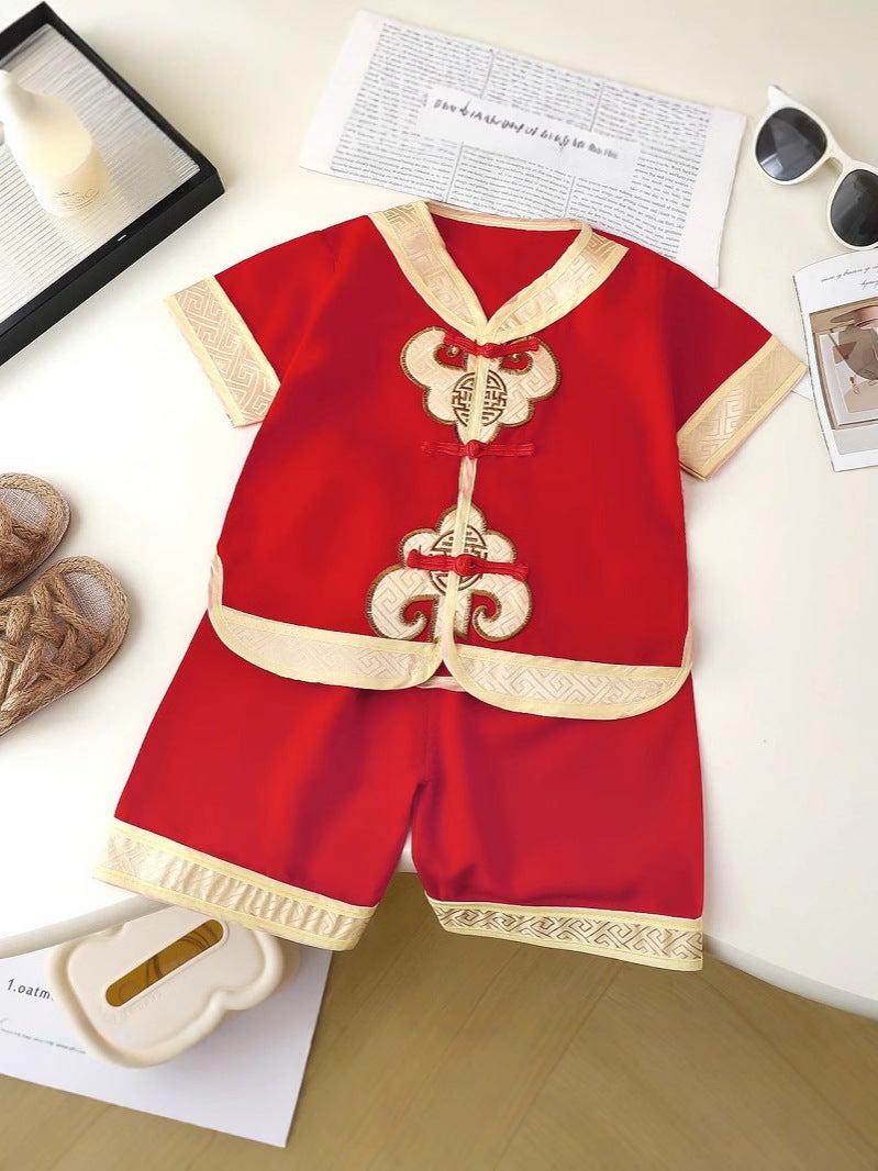 Explosions Baby One-Year-Old Clothes Catch Week Baby 1-Year-Old 2 Clothes Boys Children Summer Tang Birthday Summer Wear - Image 2