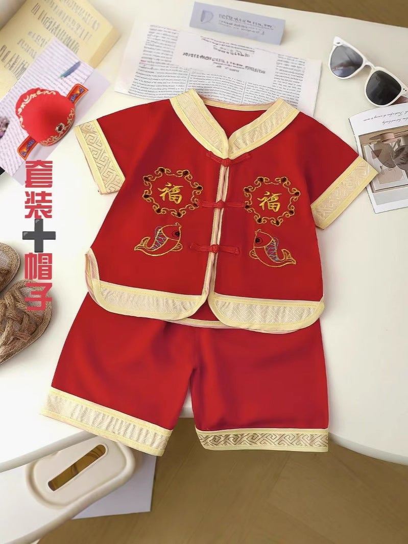 Explosions Baby One-Year-Old Clothes Catch Week Baby 1-Year-Old 2 Clothes Boys Children Summer Tang Birthday Summer Wear - Image 3