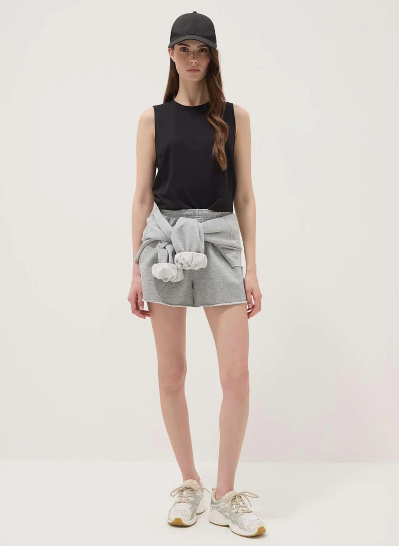 او في اس OVS Black Pure Cotton Tank Top
