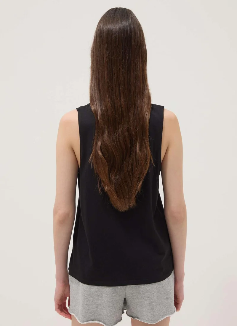 Ovs  OVS Black Pure Cotton Tank Top for Women | Best Price UAE