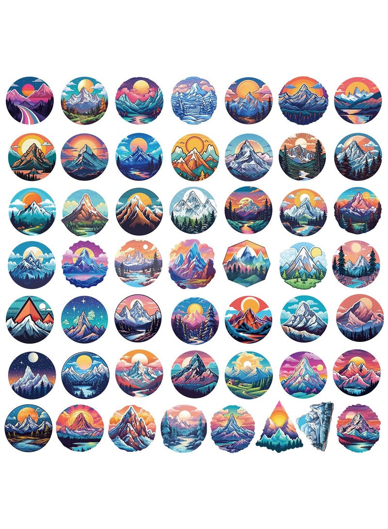 ORAINBOW 50 Pcs Snow Capped Mountain Scenery Stickers Beautiful Decals Vinyl Waterproof DIY Decorations for Laptop Water Bottle Guitar Supplies Gift for Family Friends  - Image 2