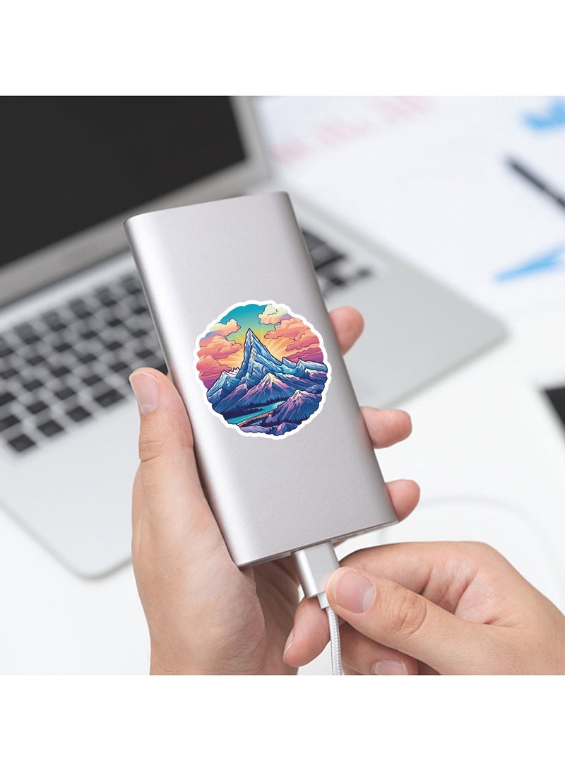 ORAINBOW 50 Pcs Snow Capped Mountain Scenery Stickers Beautiful Decals Vinyl Waterproof DIY Decorations for Laptop Water Bottle Guitar Supplies Gift for Family Friends  - Image 3