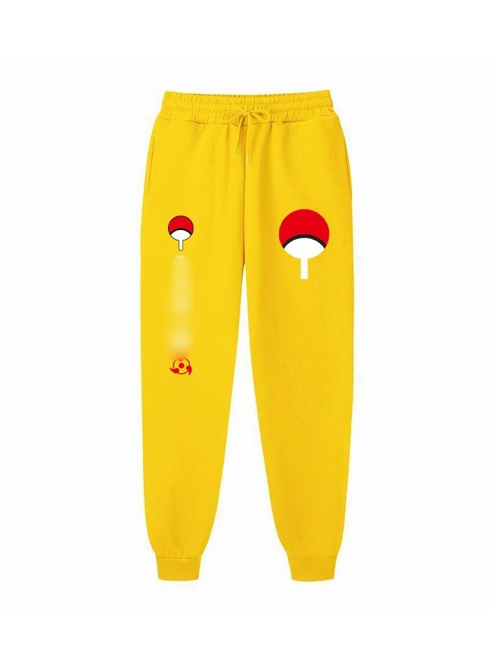 KUYING Anime Naruto Fashion Fleece Loose Legged Sports Pants  - Image 1