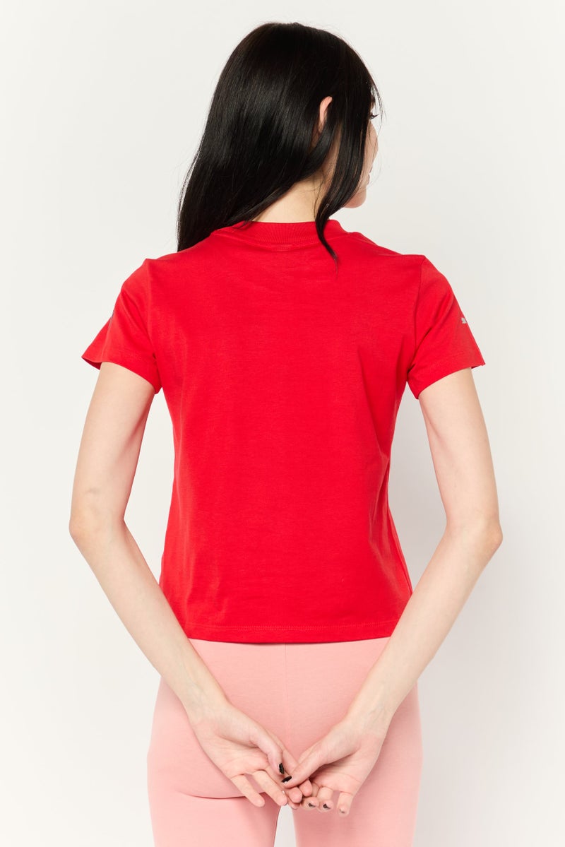 PUMA Puma x Scuderia Ferrari Women Sportswear Fit Short Sleeve Outdoor Top, Red  - Image 4