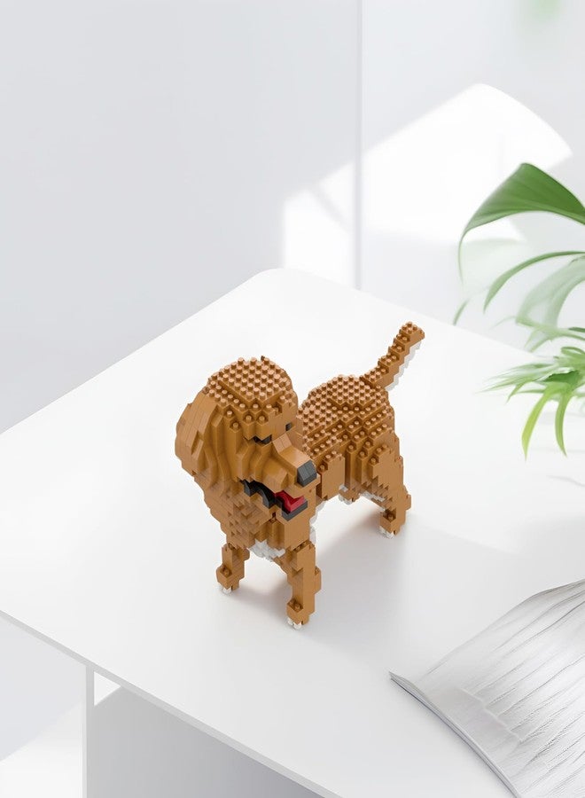 Larcele Micro Building Blocks Animal Set, DIY Mini 3D Building Toy Bricks,824 Pieces KLJM-05(Golden Retriever) - Image 5