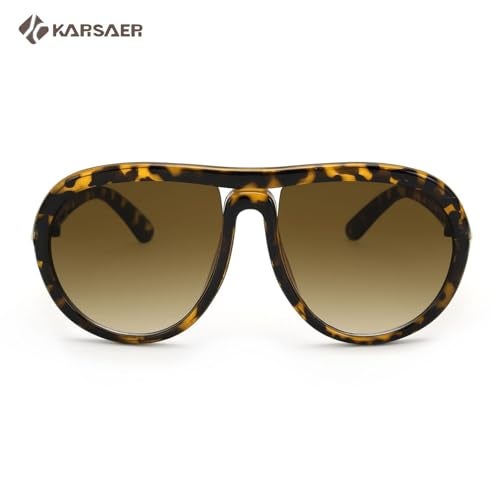 Karsaer Oversized Vintage Aviator Sunglasses for Men Women，Big Retro Round Aviator Sunglasses K7132 - Image 3