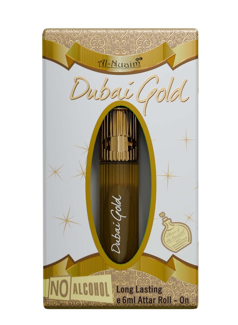 أل نواعم عطر النعيم دبي الذهبي الخالي من الكحول للرجال - عبوة من قطعتين (6 مل لكل منهما) | عطر رائع يدوم طويلاً - Image 4