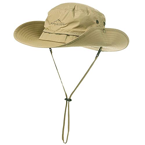 Comhats UPF 50 Sun Hats Wide Brim Summer Safari Hat Fishing Hiking Boonie Hats for Men Chin Strap Waterproof Khaki Large X-Large XL XXL Oversize - Image 1