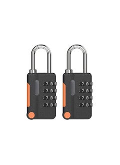 Haidue 2 Pack Combination Lock 4 Digit Outdoor Waterproof Padlock Black  - Image 1