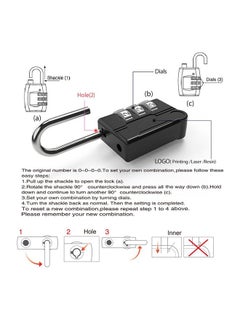 Haidue 2 Pack Combination Lock 4 Digit Outdoor Waterproof Padlock Black  - Image 2