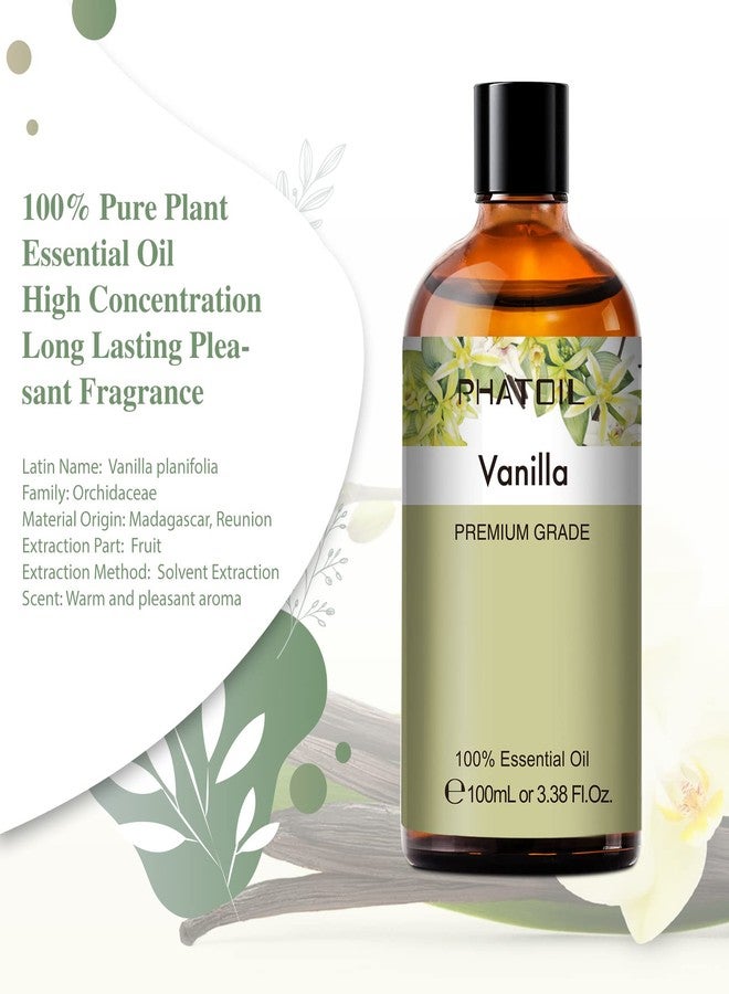 PHATOIL 100ML Vanilla Essential Oil, Huge 3.38fl.oz Bottle Vanilla Oil, Pure Aromatherapy Essential Oils for Diffuser, Humidifier, Scented Oils for Soap, Candle Making - Image 3
