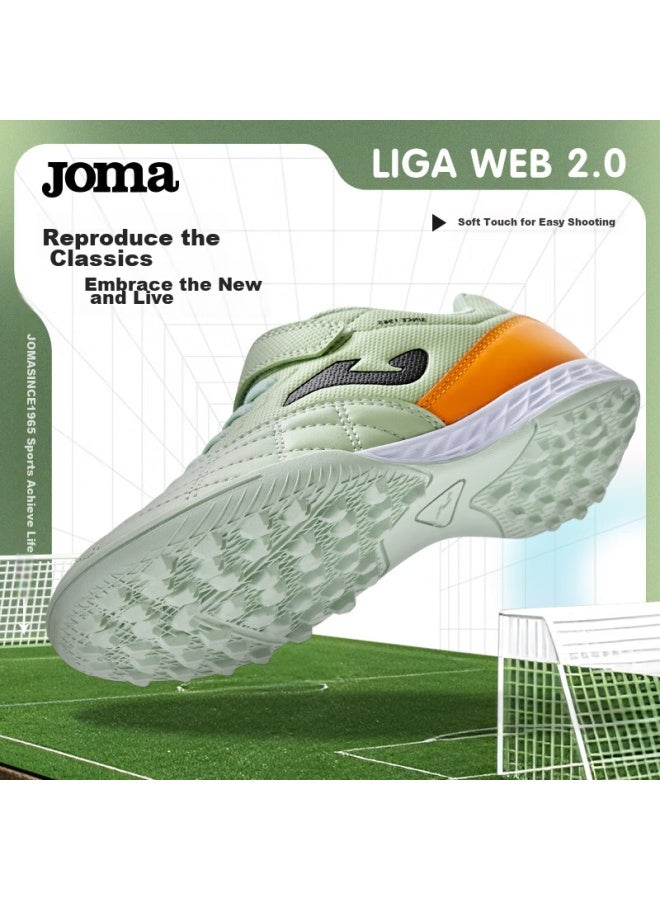Joma أحذية كرة القدم للأطفال، أحذية تف Turf للأولاد والبنات، أحذية تدريب كرة القدم الكلاسيكية للطلاب الشباب، أصفر فوسفوري، مقاس 30 - Image 3