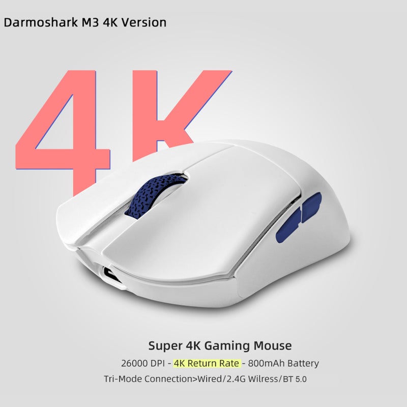 Darmoshark M3 4K Wireless BT5.0 Wired Tri-Mode Rechargeable Gaming 26000DPI TTC PAM3395 Optical E-sports Mice Custom Drivers For Computer Laptop PC - Image 2