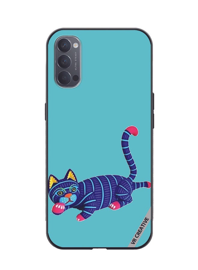 VR CREATIVE Protective Case Cover For Oppo Reno4 Pro 5G Cat Design Multicolour - Image 1