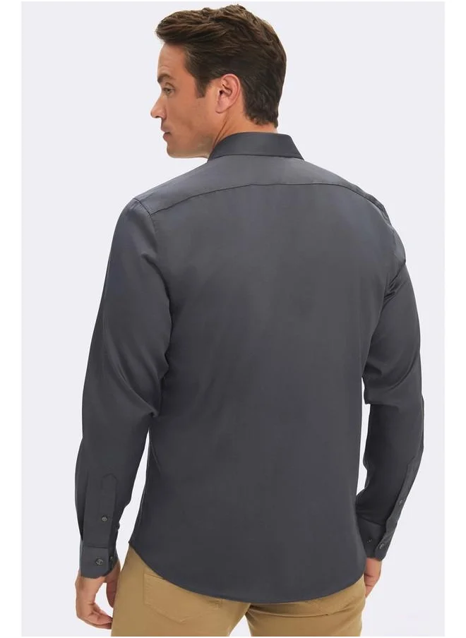 جون June Exclusive Men Slim Fit Shirt Anthracite