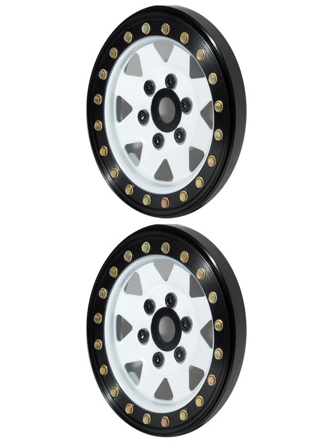 SSD RC 1.9"" Steel 8 Spoke Beadlock Wheels (White) (2) - Image 1