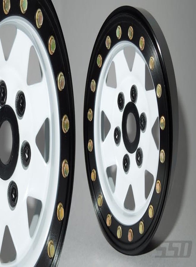 SSD RC 1.9"" Steel 8 Spoke Beadlock Wheels (White) (2) - Image 2
