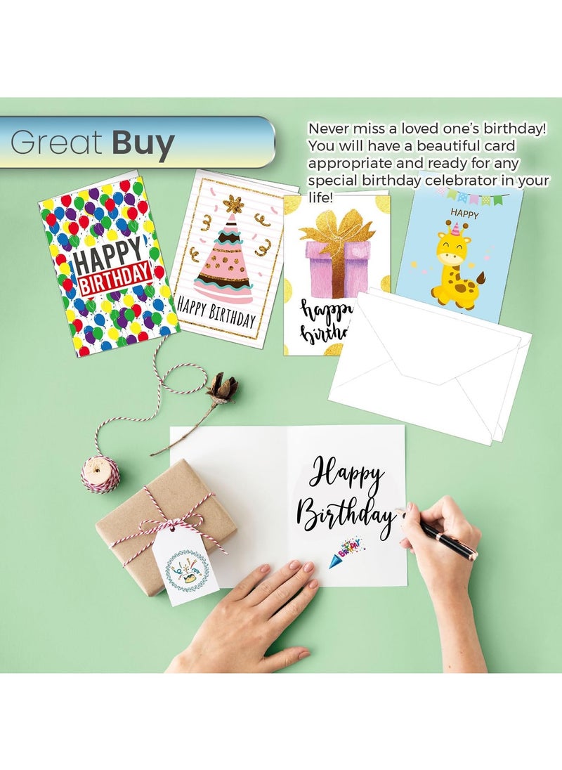 Home Smart Home Smart Happy Birthday Cards 20 Pcs Assorted Designs with Envelope Folding Blank Birthday Card for Boys and Girls  - Image 4