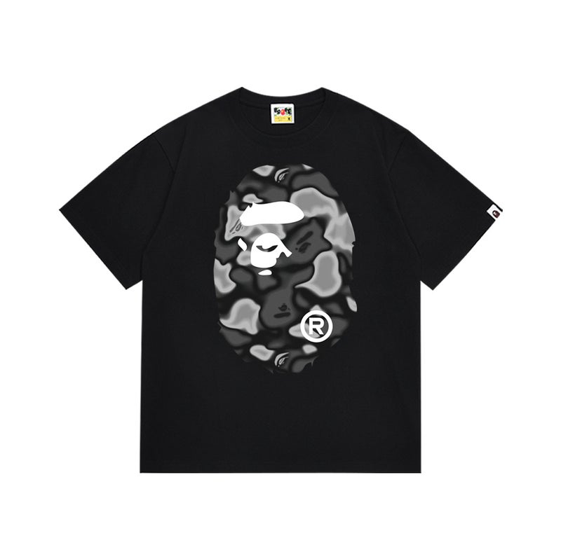 بايب تي شيرت BAPE صيفي 2026 بتصميم رأس القرد ونمط التمويه - للرجال والنساء - Image 1