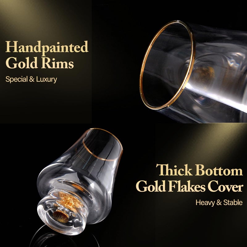 DUJUST Snifter Glasses Set of 2 (8oz), Crystal Whiskey Glasses with 24K Gold Leaf Flakes, Luxury Tasting Glasses for Brandy/Cognac/Bourbon/Tequila/Scotch, BPA-Free & Lead-Free - Image 4