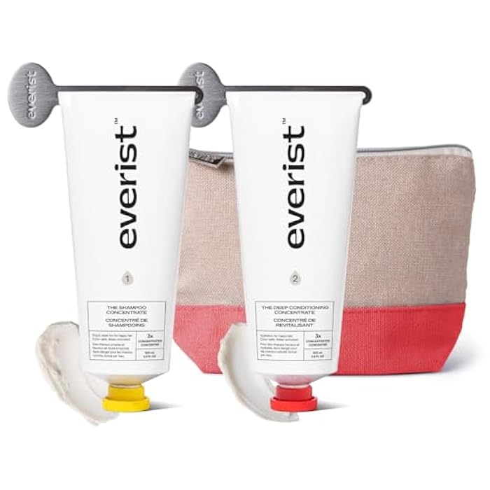 Everist The Haircare Meets Skincare Set, Includes Shampoo & Deep Conditioner Concentrates, Strengthens & Repairs Hair, Hydrates & Soothes Scalp, Plant-Based & Color-Safe, 3.4 fl oz Each - Image 1