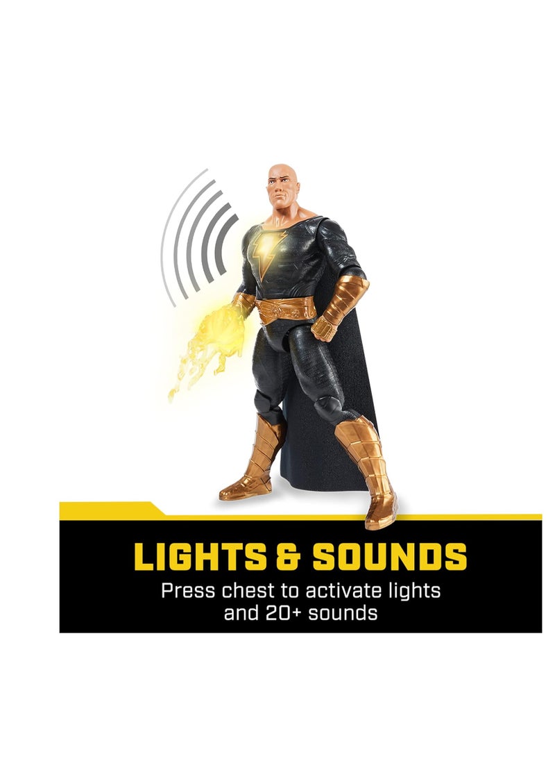 DC Comics Power Punch Black Adam 12-inch Action Figure, 20+ Phrases and Sounds, Lights Up with 2 Accessories, Black Adam Movie Collectible Kids Toys for...  - Image 3