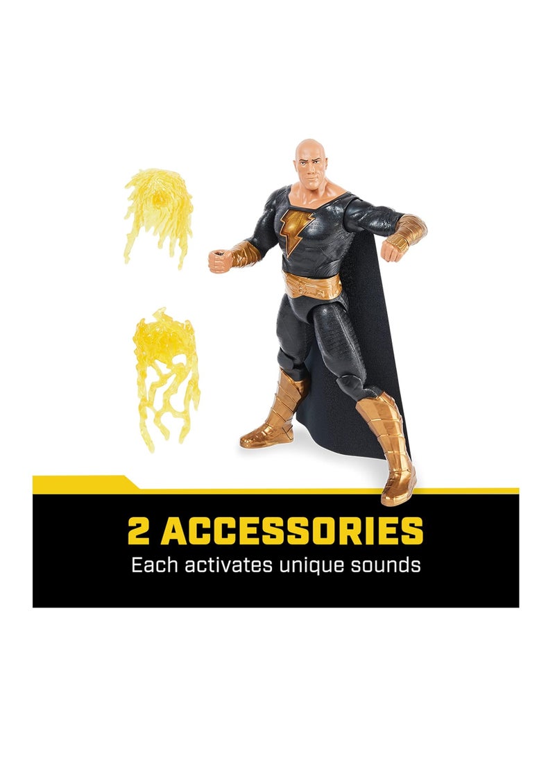 DC Comics Power Punch Black Adam 12-inch Action Figure, 20+ Phrases and Sounds, Lights Up with 2 Accessories, Black Adam Movie Collectible Kids Toys for...  - Image 4