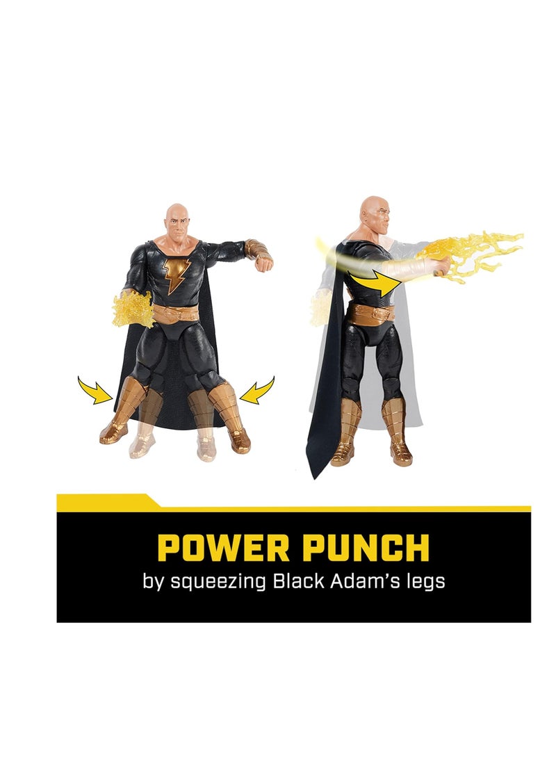 DC Comics Power Punch Black Adam 12-inch Action Figure, 20+ Phrases and Sounds, Lights Up with 2 Accessories, Black Adam Movie Collectible Kids Toys for...  - Image 2