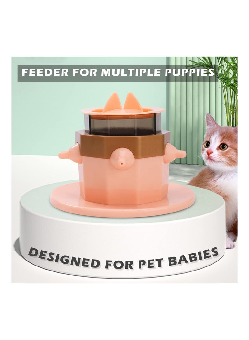 SOLARAE Puppy Feeder for Multiple Puppies, 400ml Puppy Milk Feeder Bowl with Lids and 5 teats, Strong Base Suction, Nipple Puppy Bottles Puppy Feeding Station for Feeding Kittens, Puppies and Rabbits - Image 5