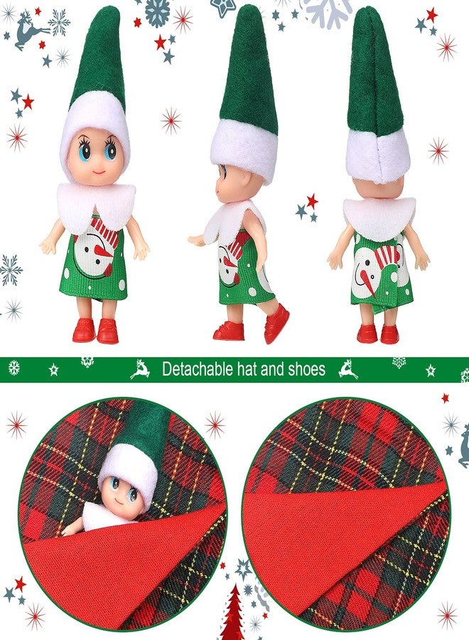 Zomiboo 2 Pieces Christmas Dolls with 2 Sleeping Bags, Red and Green Doll Twins for Christmas Decorations and Stocking Stuffers - Image 4