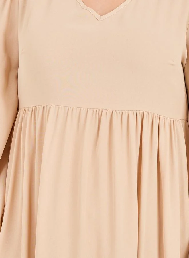 Styli Tiered V-Neck Dress