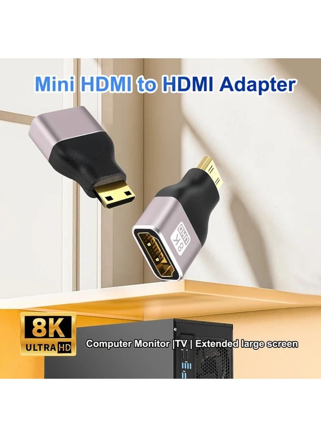 محول HDTV صغير 8K Ultra HD من ذكر إلى أنثى 5 قطع من سبائك الألومنيوم - Image 1