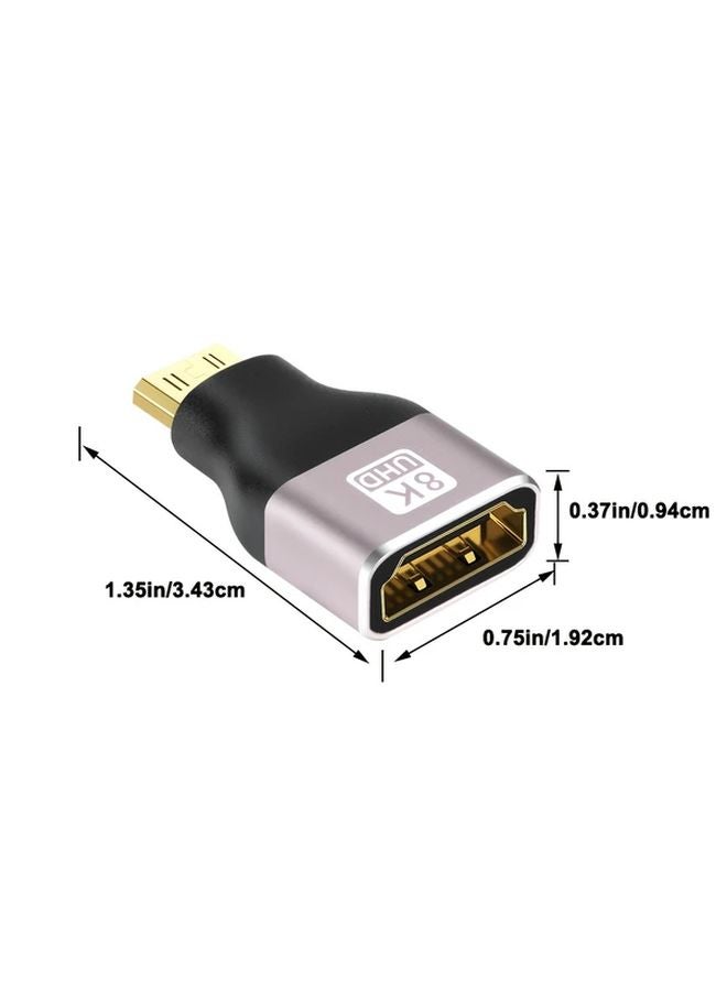 محول HDTV صغير 8K Ultra HD من ذكر إلى أنثى 5 قطع من سبائك الألومنيوم - Image 2