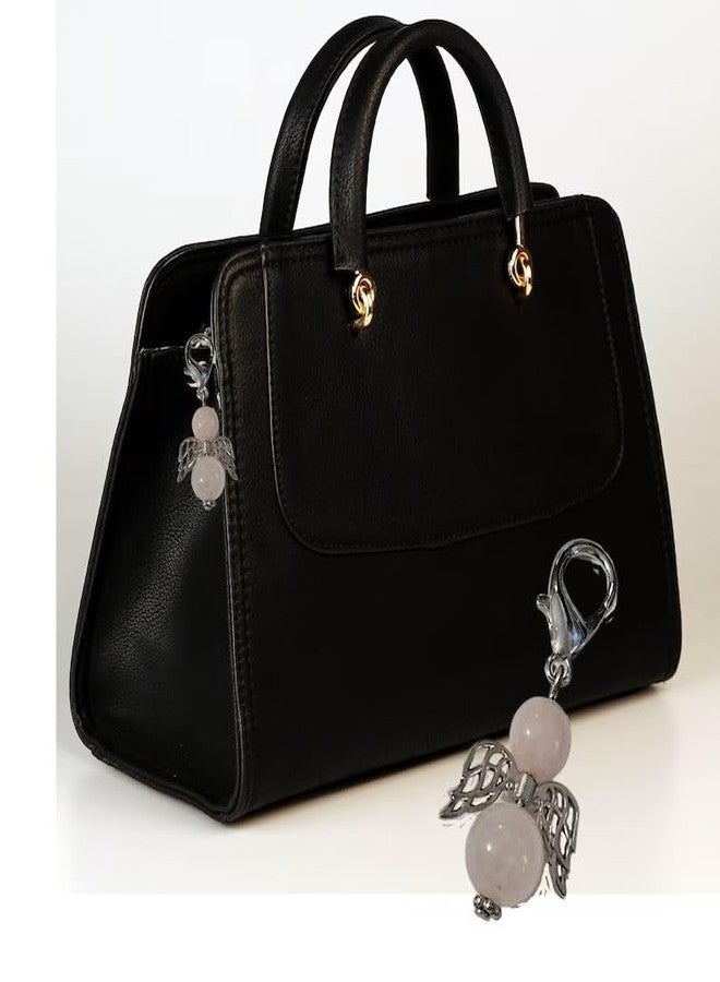 ASTROGHAR Natural Rose quartz Angel Bag And Zipper Crystal Charm - Image 4