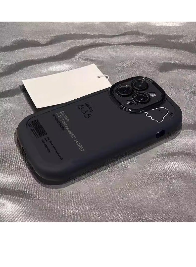 NIBEMINENT Minimalistic Little Ghost Protective TPU Case Cover For iPhone 16 Pro Max, Black