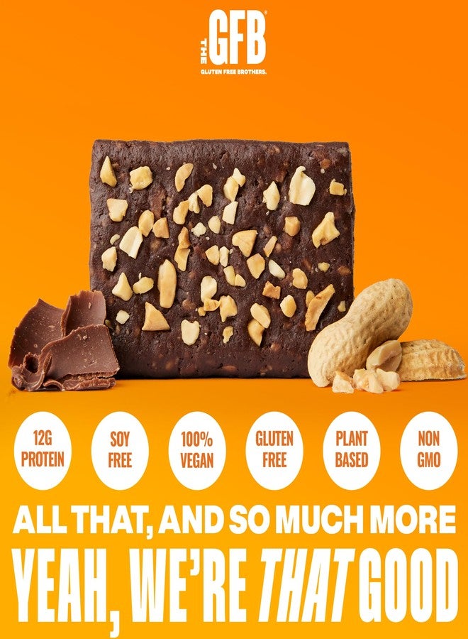 The GFB Chocolate Peanut Butter Protein Bars - Gluten Free, Plant Based, Non GMO, Sustainably Made – Ridiculously Tasty, Healthy, Vegan, Nutrition Snack Protein Bars, 2.05 oz (12 Count) - Image 2