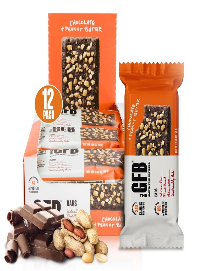 The GFB Chocolate Peanut Butter Protein Bars - Gluten Free, Plant Based, Non GMO, Sustainably Made – Ridiculously Tasty, Healthy, Vegan, Nutrition Snack Protein Bars, 2.05 oz (12 Count) - Image 1