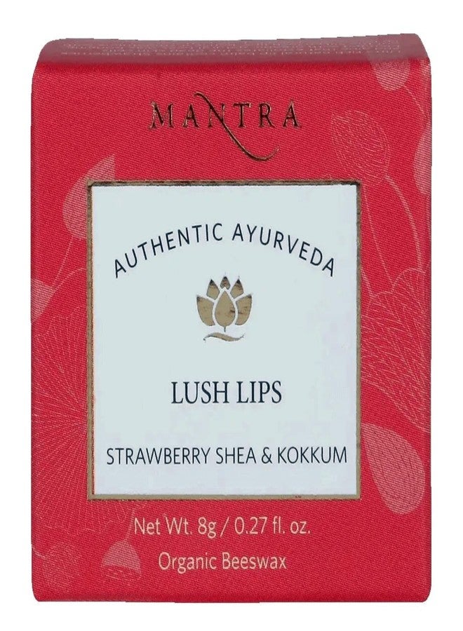 Mantra Herbal Lush Lips Strawberry Shea & Kokkum - 8 Gm | Organic Beeswax Help Treat Dark Or Discoloured Lips - Image 3