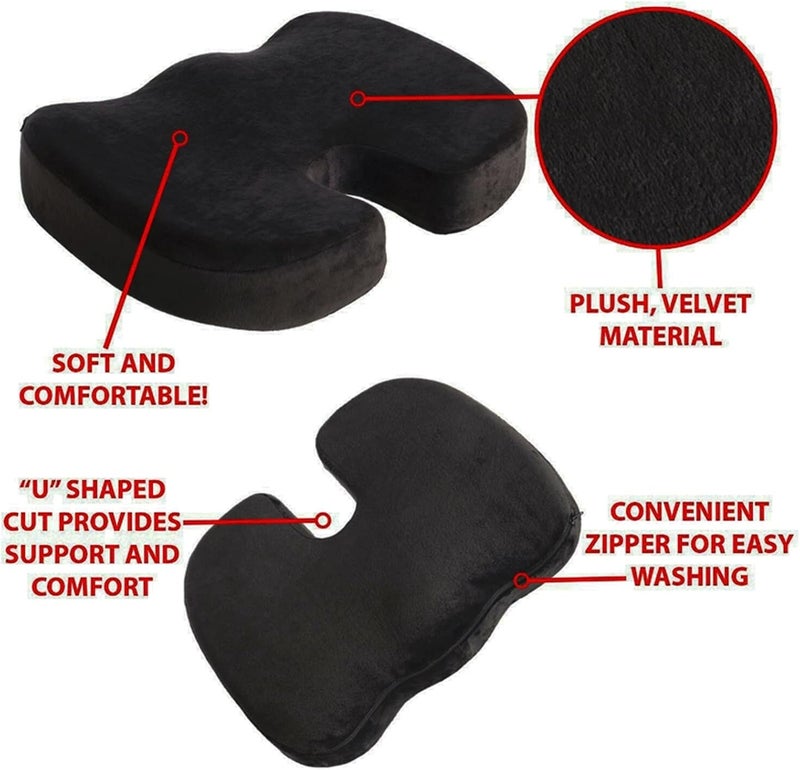 Memory Foam Seat Cushion,Non-Slip Butt Pillow Memory Foam Coccyx Cushion For Sciatica,Low Back Pain,Herniated Disc,For Chairs,Travel Accessories-Gives Relief From Tailbone Pain - Image 4
